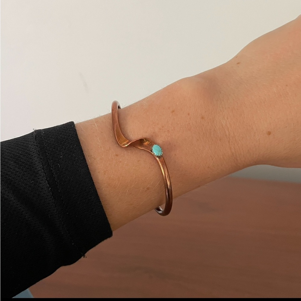 Navajo Copper Turquoise Cuff Bracelet